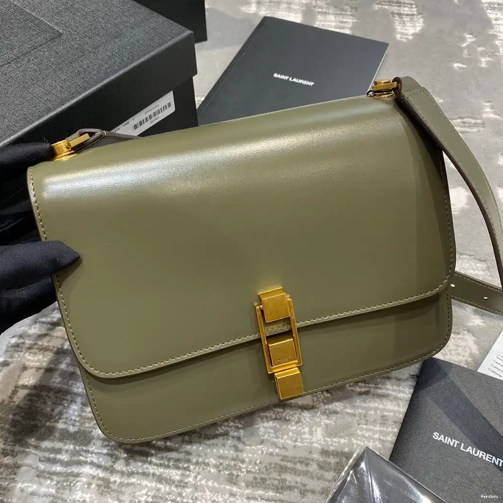 REP CARRE IN SMOOTH SATCHEL LOULOU LEATHER YSL 0515